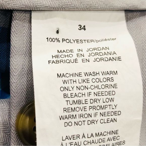 NWOT PGA Tour Golf Blue Green  Plaid Flat Front Quick Dry Men’s Short Sz 34 - Picture 9 of 9